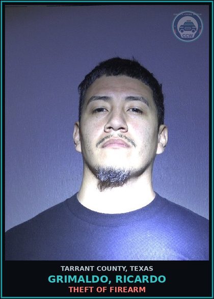 CCW arrest card for Grimaldo, Ricardo in Tarrant County, Texas: EVADING ARREST DET W/PREV CONVICTION