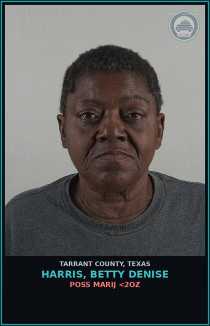 CCW arrest card for Harris, Betty Denise in Tarrant County: OBSTRUCT HWY PSGWAY