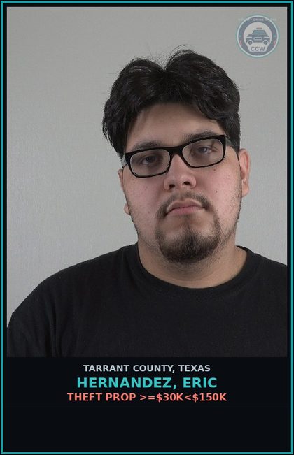 CCW arrest card for Hernandez, Eric in Tarrant County: ENGAGING IN ORGANIZED CRIMINAL ACTIVITY