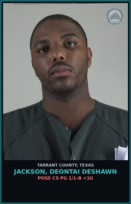 CCW arrest card for Jackson, Deontai Deshawn in Tarrant County: ILLEGAL DUMPING >5LBS < 500 LBS