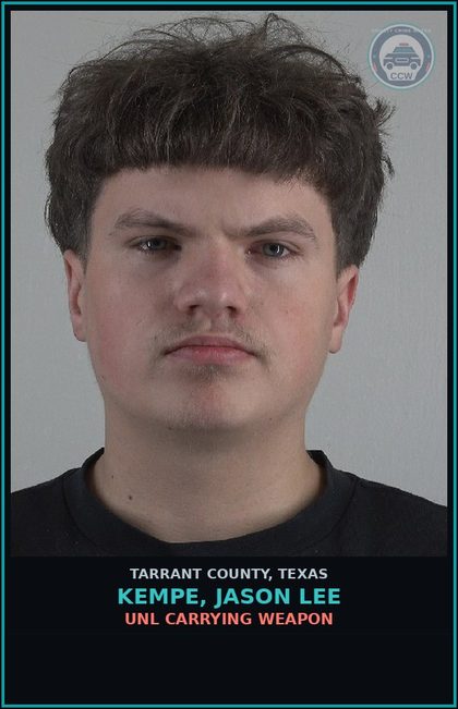 CCW arrest card for Kempe, Jason Lee in Tarrant County: RECKLESS DRIVING