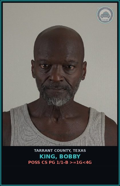 CCW arrest card for King, Bobby in Tarrant County: INJURY chld/ELDERLY/DISABLE W/INT BODILY INJ