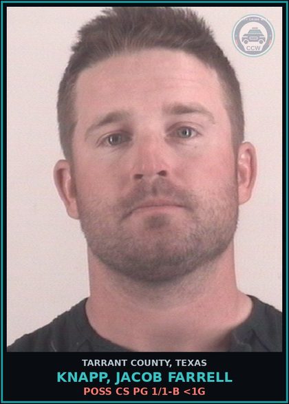 CCW arrest card for Knapp, Jacob Farrell in Tarrant County: CRIMINAL MISCHIEF >=$100<$750