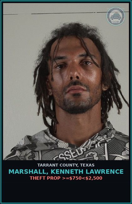 CCW arrest card for Marshall, Kenneth Lawrence in Tarrant County: CRIMINAL TRESPASS