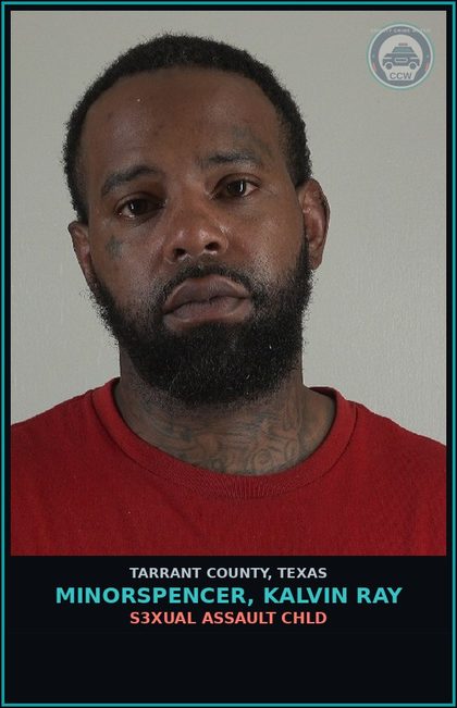 CCW arrest card for Minorspencer, Kalvin Ray in Tarrant County: ASSAULT CAUSES BODILY INJURY FAMILY VIOLENCE