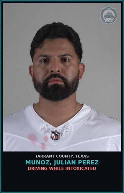CCW arrest card for Munoz, Julian Perez in Tarrant County: DRIVING WHILE INTOXICATED