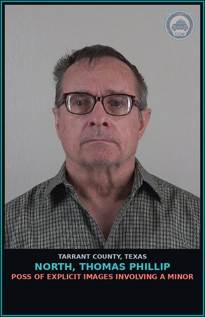 CCW arrest card for North, Thomas Phillip in Tarrant County: POSS OF chld PORNOGRAPHY