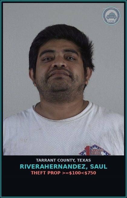 CCW arrest card for Riverahernandez, Saul in Tarrant County: FAIL TO IDENTIFY FUGITIVE INTENT GIVE FALSE INFO