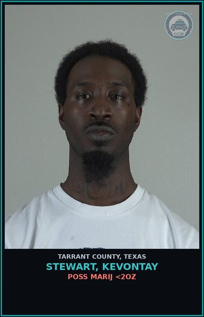 CCW arrest card for Stewart, Kevontay in Tarrant County: DRIVING WHILE INTOXICATED