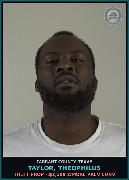 CCW arrest card for Taylor, Theophilus in Tarrant County: CONTINUOUS VIOLENCE AGAINST THE FAMILY