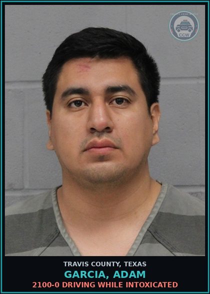 CCW arrest card for Garcia, Adam in Travis County: 2100-0 DRIVING WHILE INTOXICATED