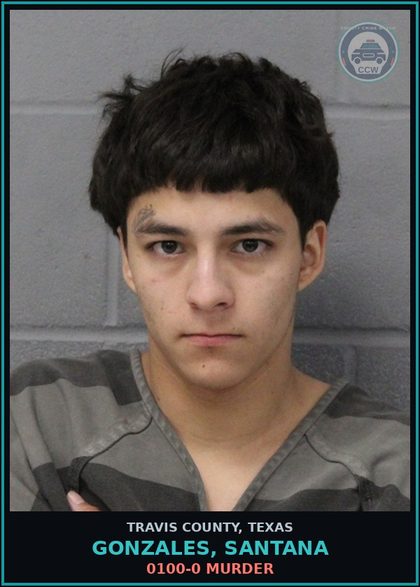 CCW arrest card for Gonzales, Santana in Travis County: 0100-0 MURDER