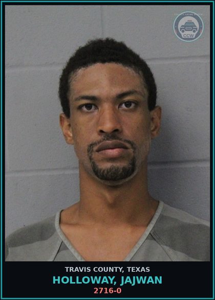CCW arrest card for Holloway, Jajwan in Travis County: 2716-0