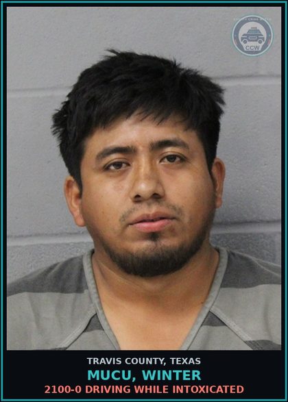 CCW arrest card for Mucu, Winter in Travis County: 2100-0 DRIVING WHILE INTOXICATED