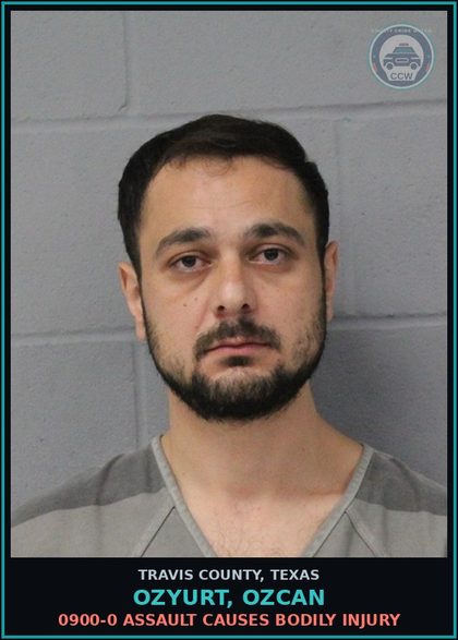 CCW arrest card for Ozyurt, Ozcan in Travis County: 0900-0 ASSAULT CAUSES BODILY INJURY