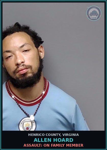 CCW arrest card for Allen Hoard in Henrico County: FALSE IDENTIFY SELF TO LAW ENFORCEMENT