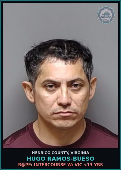 CCW arrest card for Hugo Ramos-Bueso in Henrico County: INDECENT LIBERTIES: W/chld BY PARENT/ETC
