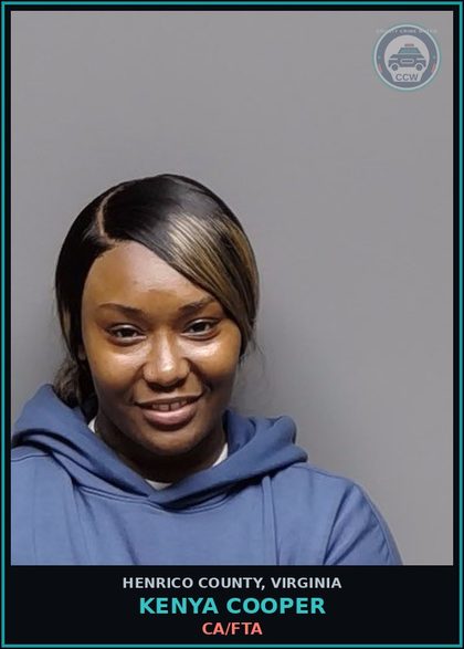 CCW arrest card for Kenya Cooper in Henrico County: CA/FTA