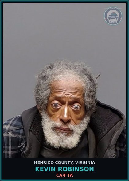 CCW arrest card for Kevin Robinson in Henrico County: CA/FTA