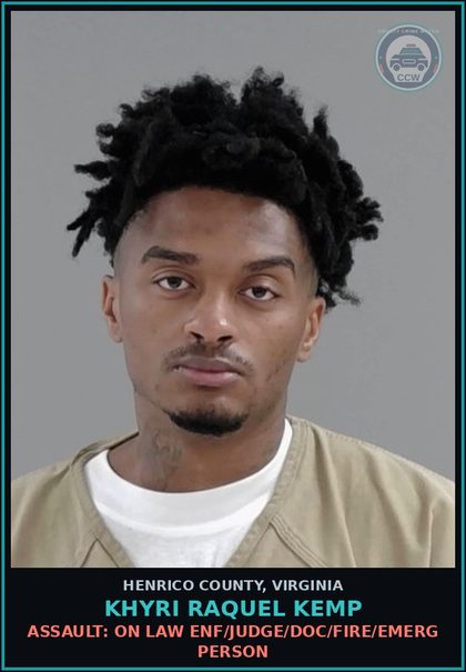 CCW arrest card for Khyri Raquel Kemp in Henrico County: DWI: 1ST OFFENSE