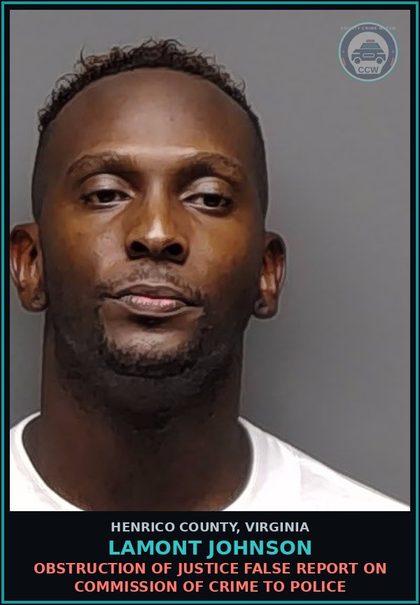 CCW arrest card for Lamont Johnson in Henrico County: PROTECTIVE ORDERS Violation of a protective order (general)