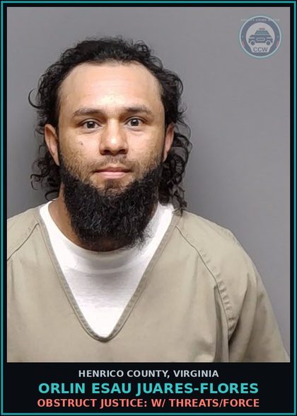 CCW arrest card for Orlin Esau Juares-Flores in Henrico County: FALSE IDENTIFY SELF TO LAW ENFORCEMENT