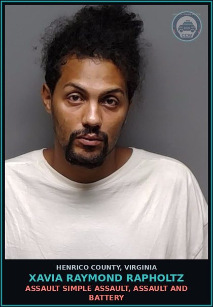 CCW arrest card for Xavia Raymond Rapholtz in Henrico County: CA/FTA