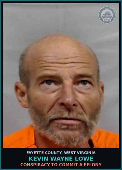 CCW arrest card for Kevin Wayne Lowe in Fayette County: GRAND LARCENY-1