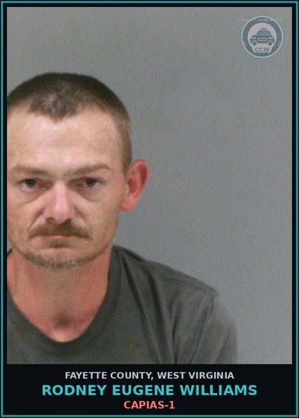 CCW arrest card for Rodney Eugene Williams in Fayette County: CAPIAS-1