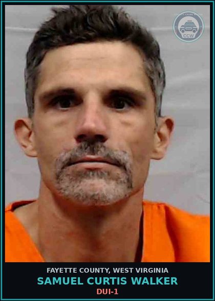 CCW arrest card for Samuel Curtis Walker in Fayette County: DUI-1