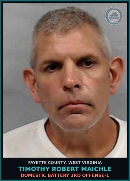 CCW arrest card for Timothy Robert Maichle in Fayette County: DOMESTIC BATTERY 3RD OFFENSE-1
