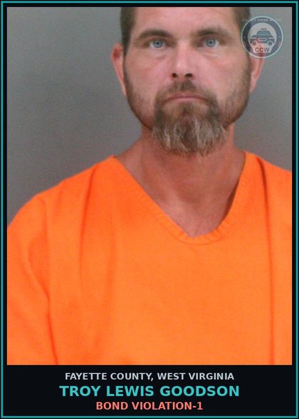 CCW arrest card for Troy Lewis Goodson in Fayette County: BOND VIOLATION-1