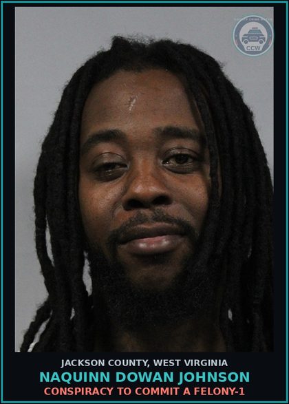 CCW arrest card for Naquinn Dowan Johnson in Jackson County: CONSPIRACY TO COMMIT A FELONY-1