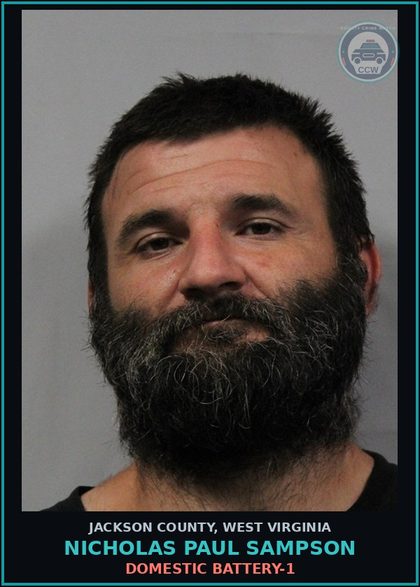 CCW arrest card for Nicholas Paul Sampson in Jackson County: DOMESTIC BATTERY-1