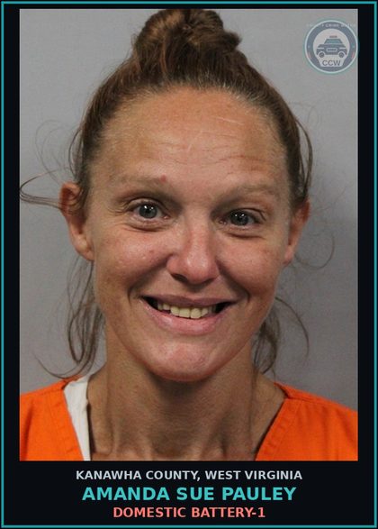 CCW arrest card for Amanda Sue Pauley in Kanawha County: DOMESTIC BATTERY-1