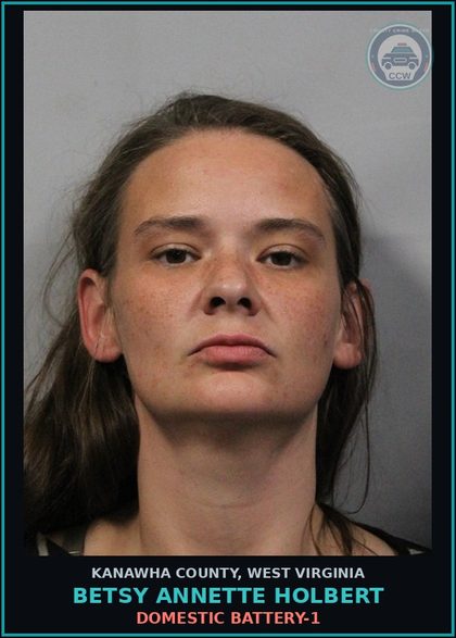 CCW arrest card for Betsy Annette Holbert in Kanawha County: DOMESTIC BATTERY-1