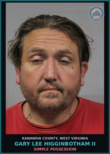 CCW arrest card for Gary Lee Higginbotham II in Kanawha County: OBSTRUCTING AN OFFICER-1
