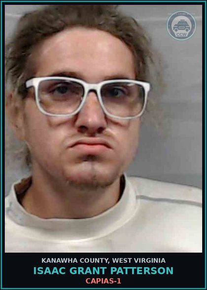 CCW arrest card for Isaac Grant Patterson in Kanawha County: CAPIAS-1