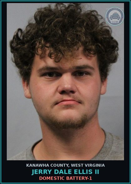 CCW arrest card for Jerry Dale ELLIS II in Kanawha County: DOMESTIC BATTERY-1
