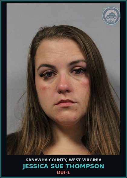 CCW arrest card for Jessica Sue Thompson in Kanawha County: DUI-1