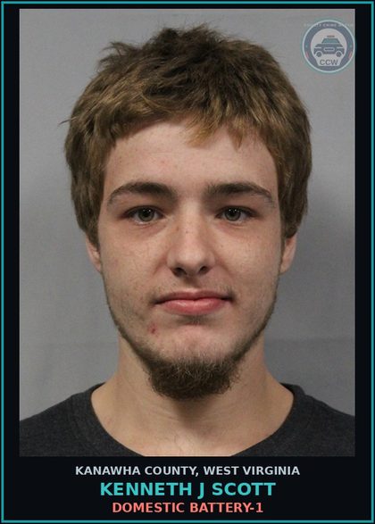CCW arrest card for Kenneth J Scott in Kanawha County: DOMESTIC BATTERY-1