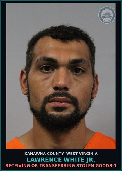 CCW arrest card for Lawrence White Jr. in Kanawha County: RECEIVING OR TRANSFERRING STOLEN GOODS-1