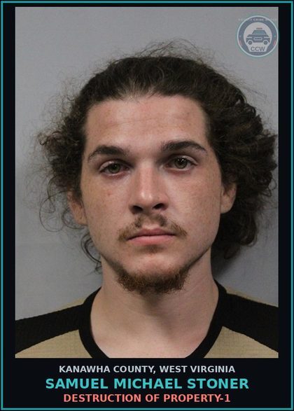 CCW arrest card for Samuel Michael Stoner in Kanawha County: DESTRUCTION OF PROPERTY-1