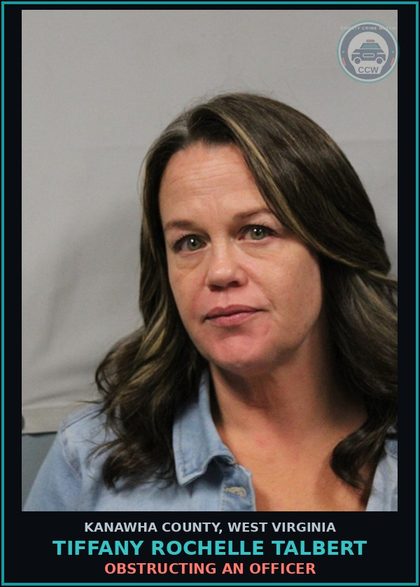 CCW arrest card for Tiffany Rochelle Talbert in Kanawha County: SHOPLIFTING-1