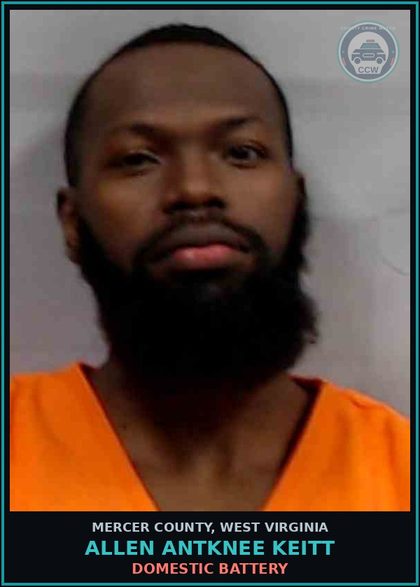 CCW arrest card for Allen Antknee Keitt in Mercer County: CAPIAS-1