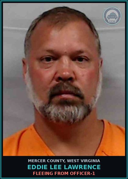 CCW arrest card for Eddie Lee Lawrence in Mercer County: FLEEING FROM OFFICER-1