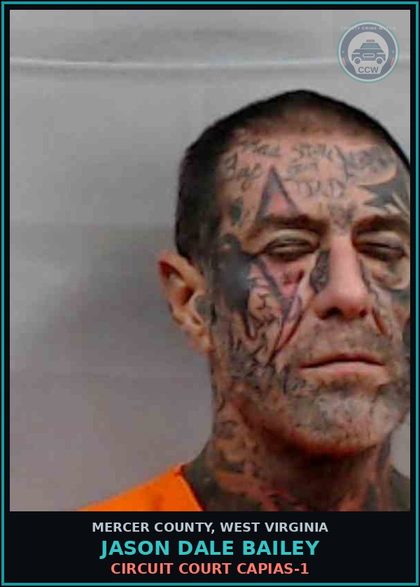 CCW arrest card for Jason Dale Bailey in Mercer County: CIRCUIT COURT CAPIAS-1