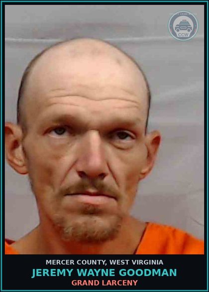 CCW arrest card for Jeremy Wayne Goodman in Mercer County: DESTRUCTION OF PROPERTY-1