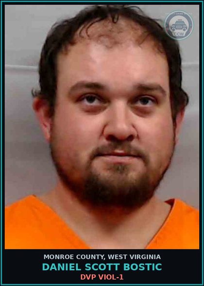 CCW arrest card for Daniel Scott Bostic in Monroe County: DVP VIOL-1