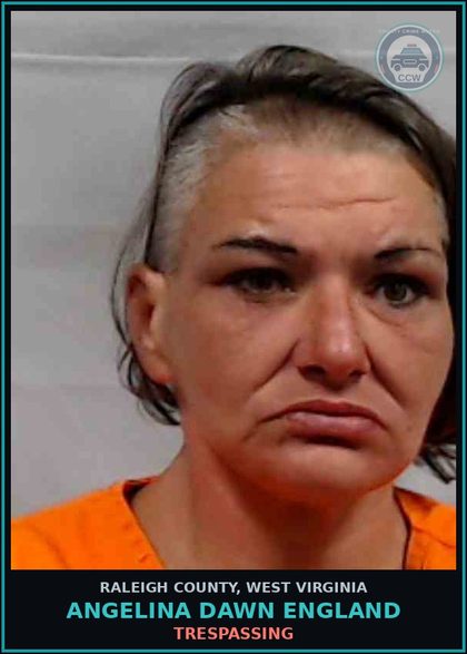 CCW arrest card for Angelina Dawn England in Raleigh County: SHOPLIFTING-1